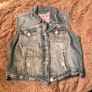 Denim jean jacket vest